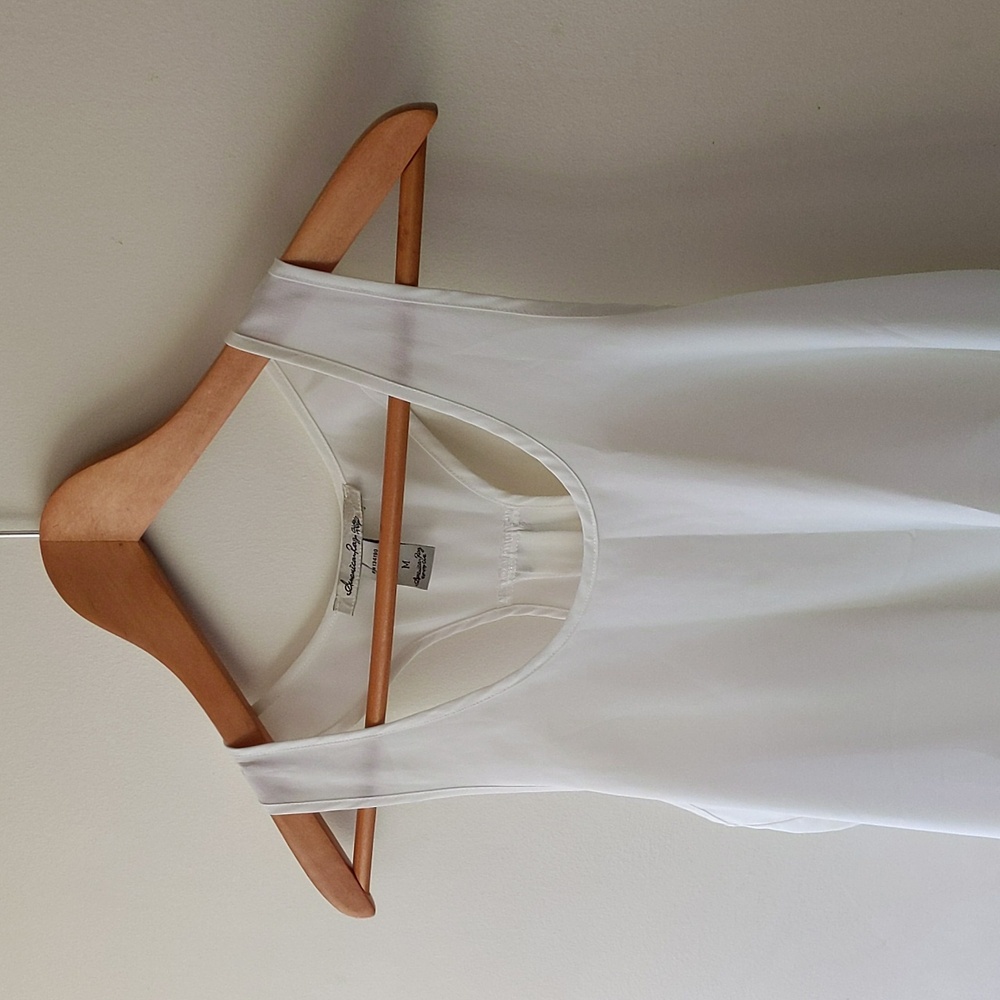 American Rag Racerback Tank Top Size (M) White Sleeveless Blouse - Picture 2 of 8